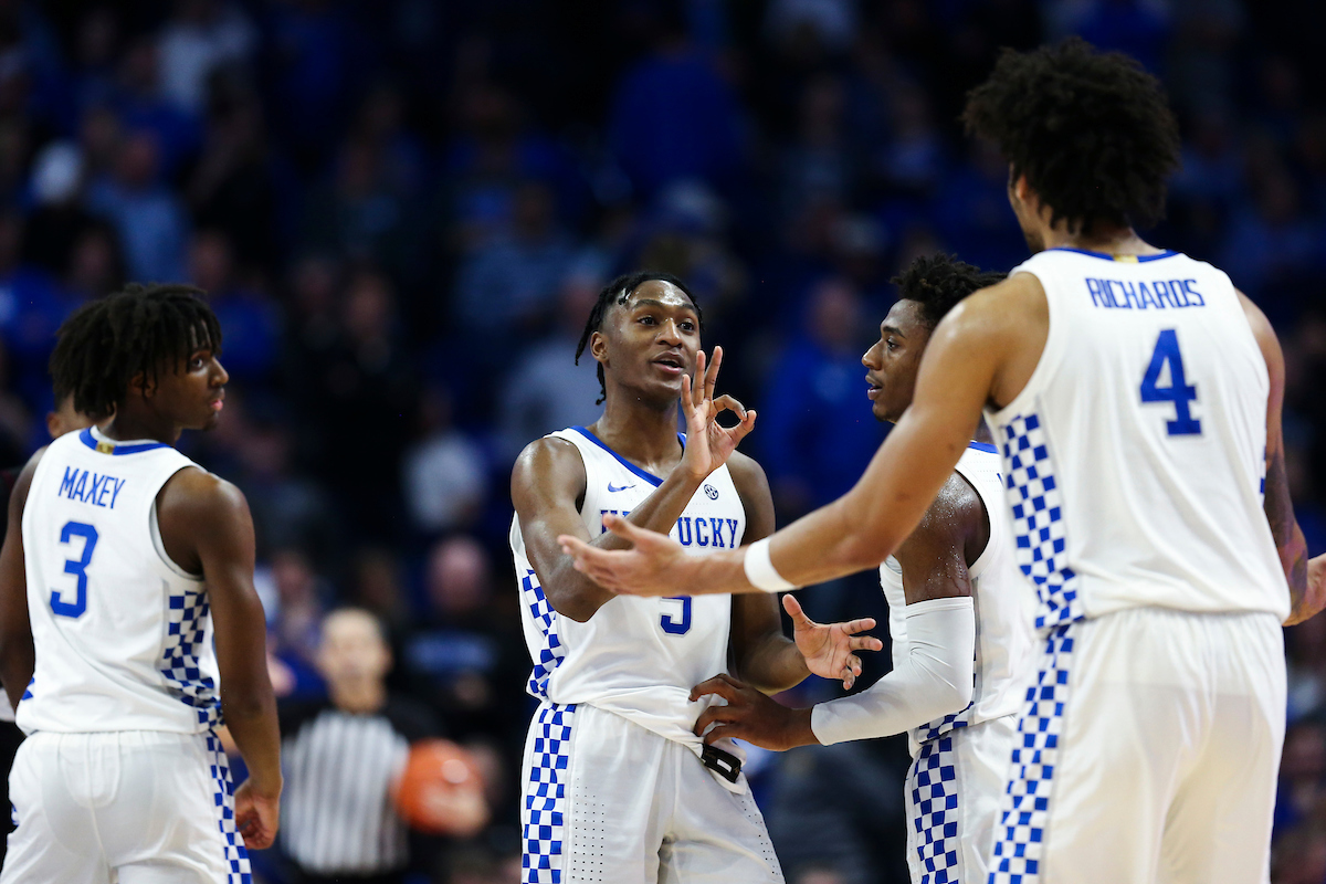 Tyrese Maxey. Immanuel Quickley. Ashton Hagans. Nick Richards.

Kentucky beat Miss St. 80-72.

Photo by Chet White | UK Athletics