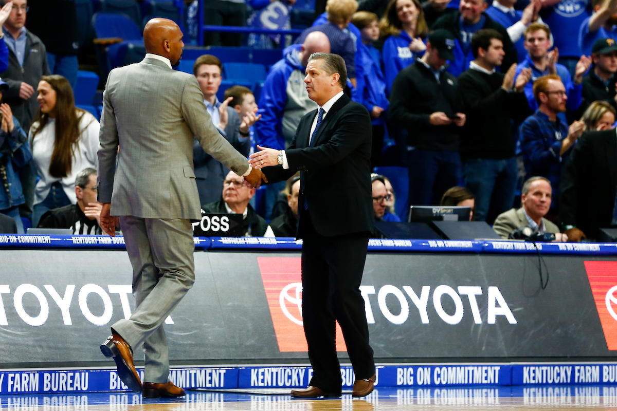 Jerry Stackhouse and John Calipari. 

UK beats Vandy 71-62. 

Photo By Barry Westerman | UK Athletics