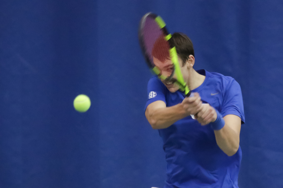 Cesar Bourgois. 

Kentucky men's tennis hosts Notre Dame.

Photo by Eddie Justice | UK Athletics