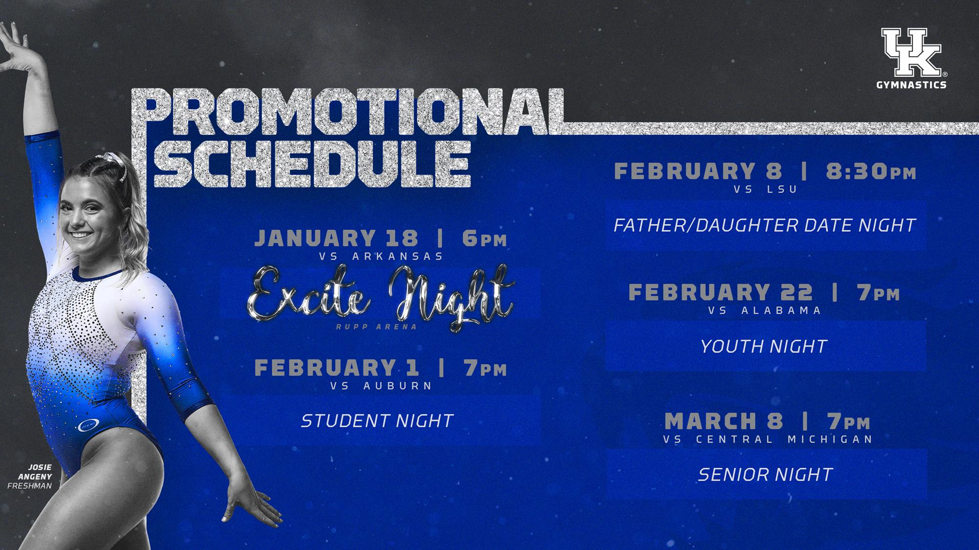 Kentucky Gymnastics Announces 2019 Promotional Schedule