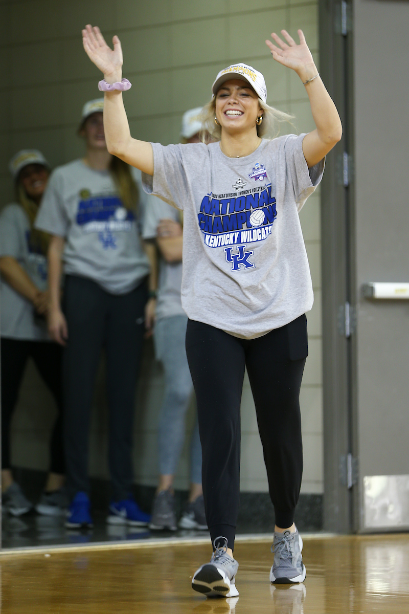 Lauren Tharp.

Kentucky Volleyball returns from winning NCAA Championship

Photo by Grant Lee | UK Athletics