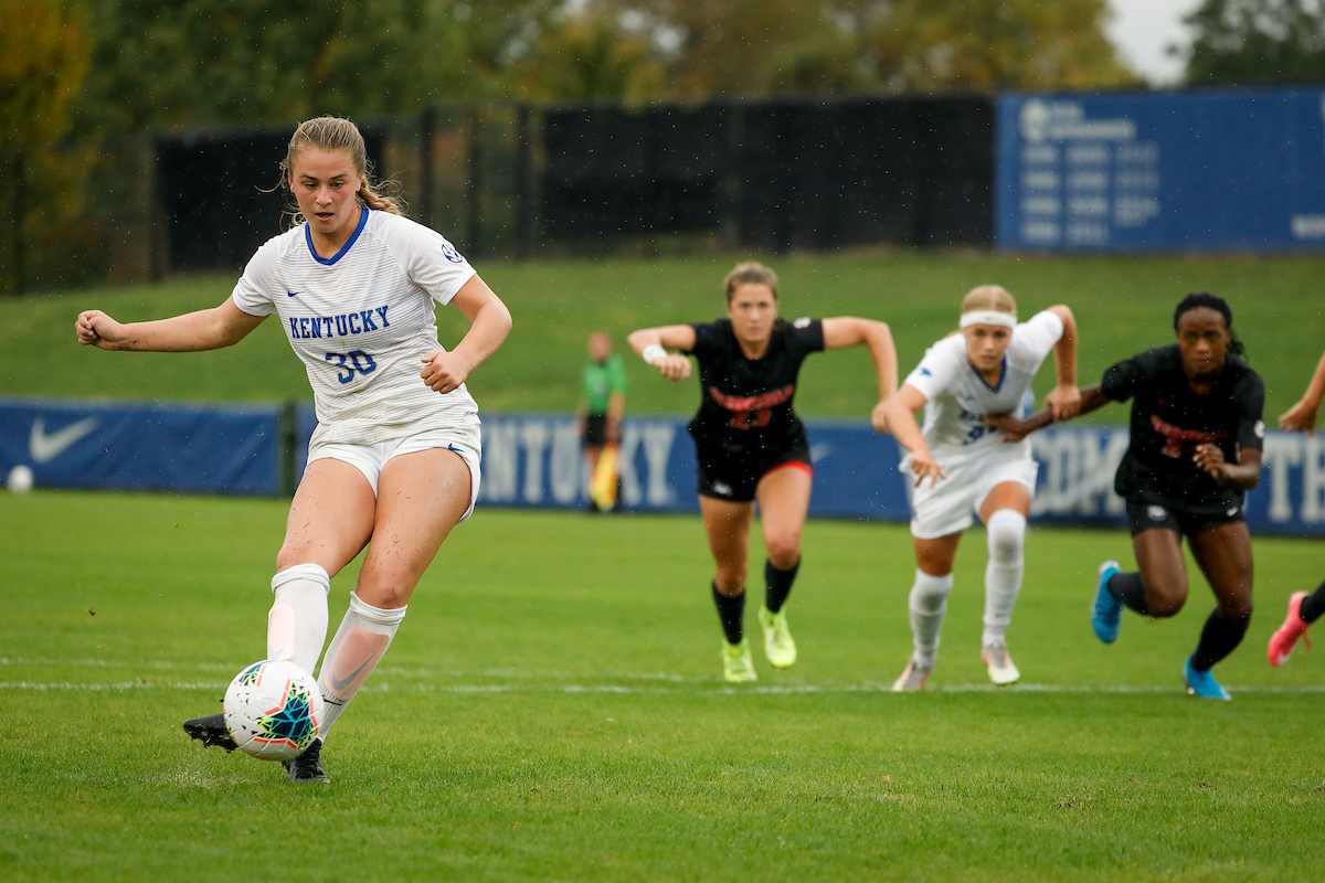 Jordyn Rhodes.

UK women’s soccer tied Georgia 1-1 in double OT on Sunday, October 11, 2020, at The Bell in Lexington, Ky.

Photo by Chet White | UK Athletics