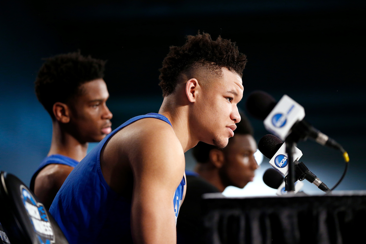 Kevin Knox.

The University of Kentucky men's basketball team participated in press conferences and a closed practice at Philips Arena in Atlanta, GA., on Wednesday, March 21, 2018, in anticipation of Thursday's Sweet 16 game against Kansas State.

Photo by Chet White | UK Athletics