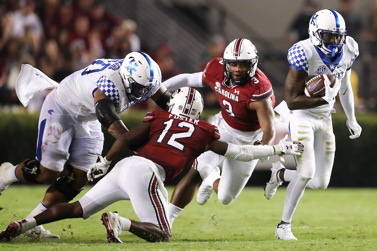 Kavosiey Smoke.

Kentucky beats South Carolina, 16-10.

Photo by Elliott Hess | UK Athletics