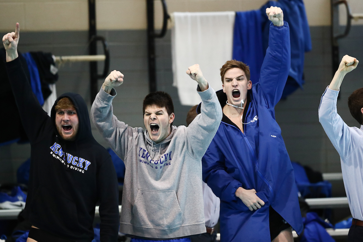 The UK men's and women's swim and drive teams beat Louisville on Senior Day at the Lancaster Aquatic Center on Saturday, January 26, 2019.

Photo by Elliott Hess | UK Athletics