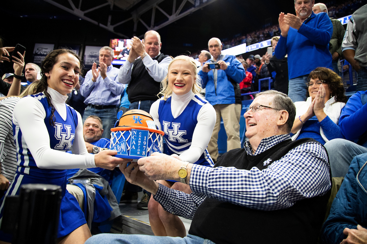 Joe B. Hall. Cheerleaders.

Kentucky men's basketball beat UNCG 78-61 on Saturday in Rupp Arena.

Photo by Chet White | UK Athletics