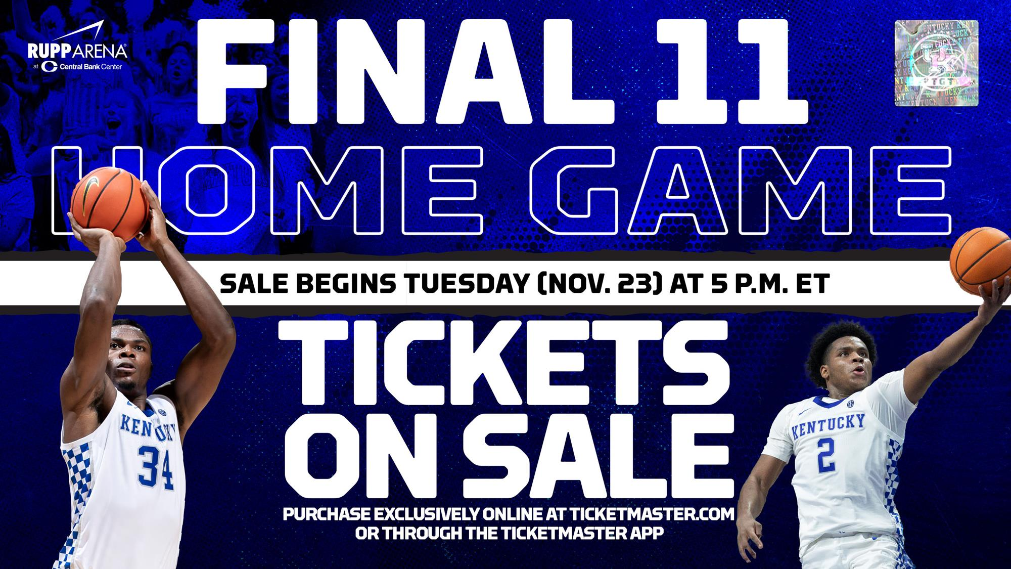 Single-Game Tickets for Final 11 Home Matchups on Sale Tuesday