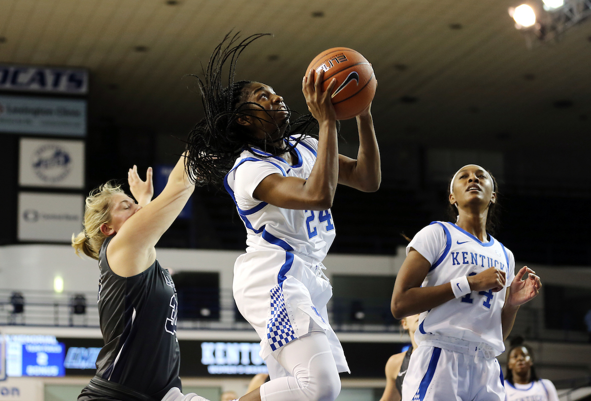 Taylor Murray
The Women's Basketball team beat Lincoln Memorial University.
Photo by Britney Howard | UK Athletics