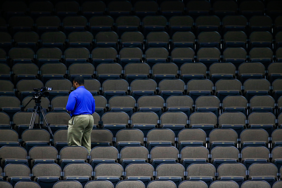 Media.

Practice and pressers. 

Photo by Chet White | UK Athletics