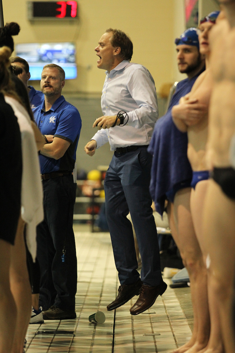 The University of Kentucky swim and dive team during their home meet against Ohio State and Toledo on Friday, January 5th, 2018, at the Lancaster Aquatic Center in Lexington, Ky.

Photo by Quinn Foster I UK Athletics