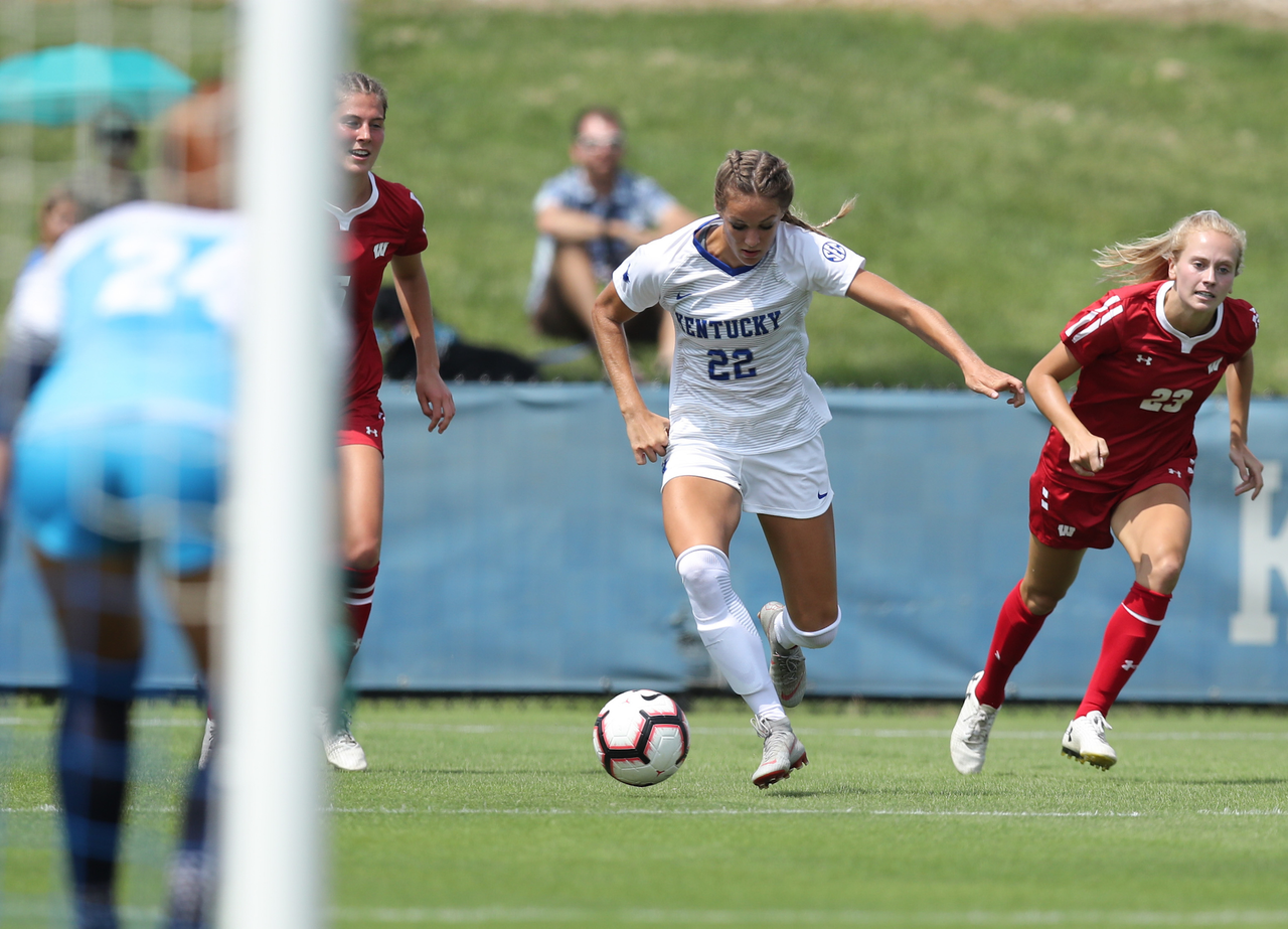 ABBY STEINER.

The University of Kentucky women's soccer team falls to Wisconsin 3-1 Sunday, August 26, at the Bell Soccer Complex in Lexington, Ky.

Photo by Elliott Hess | UK Athletics