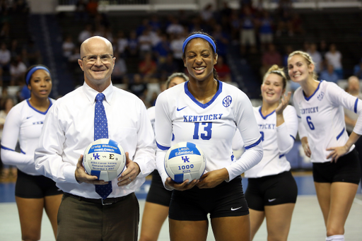 Craig Skinner, leah Edmond
The Volleyball team defeats Dayton 3-0 on August 31, 2018. 
Photo by Britney Howard | UK Athletics