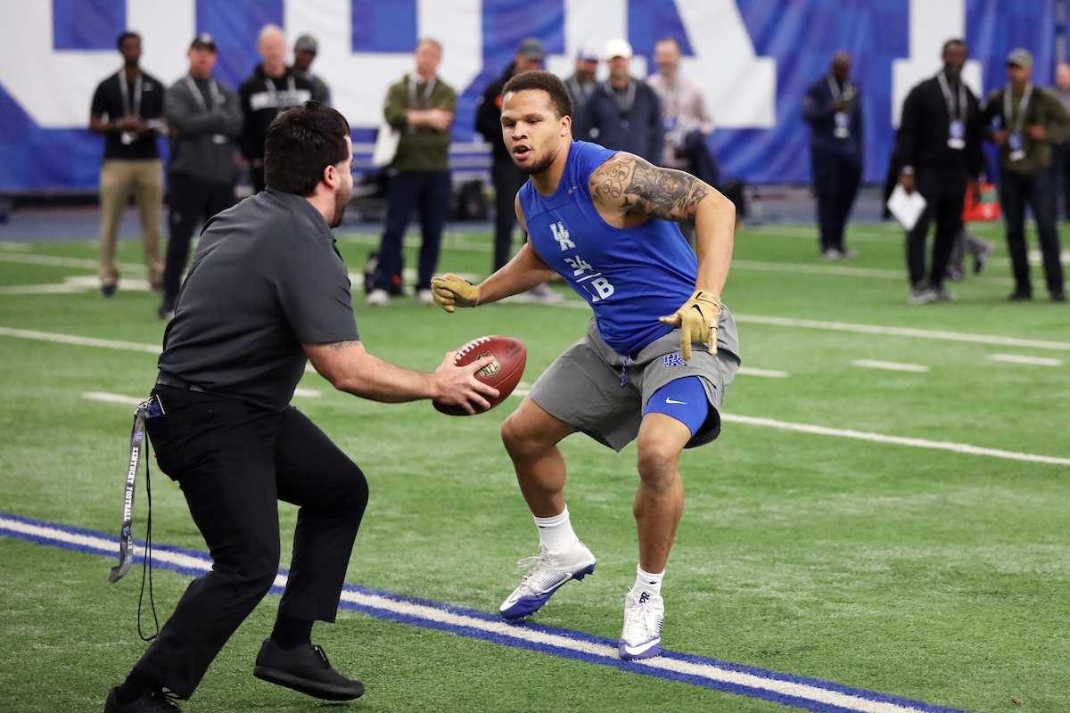 Jordan Jones.

Pro Day for UK Football.

Photo by Quinn Foster | UK Athletics