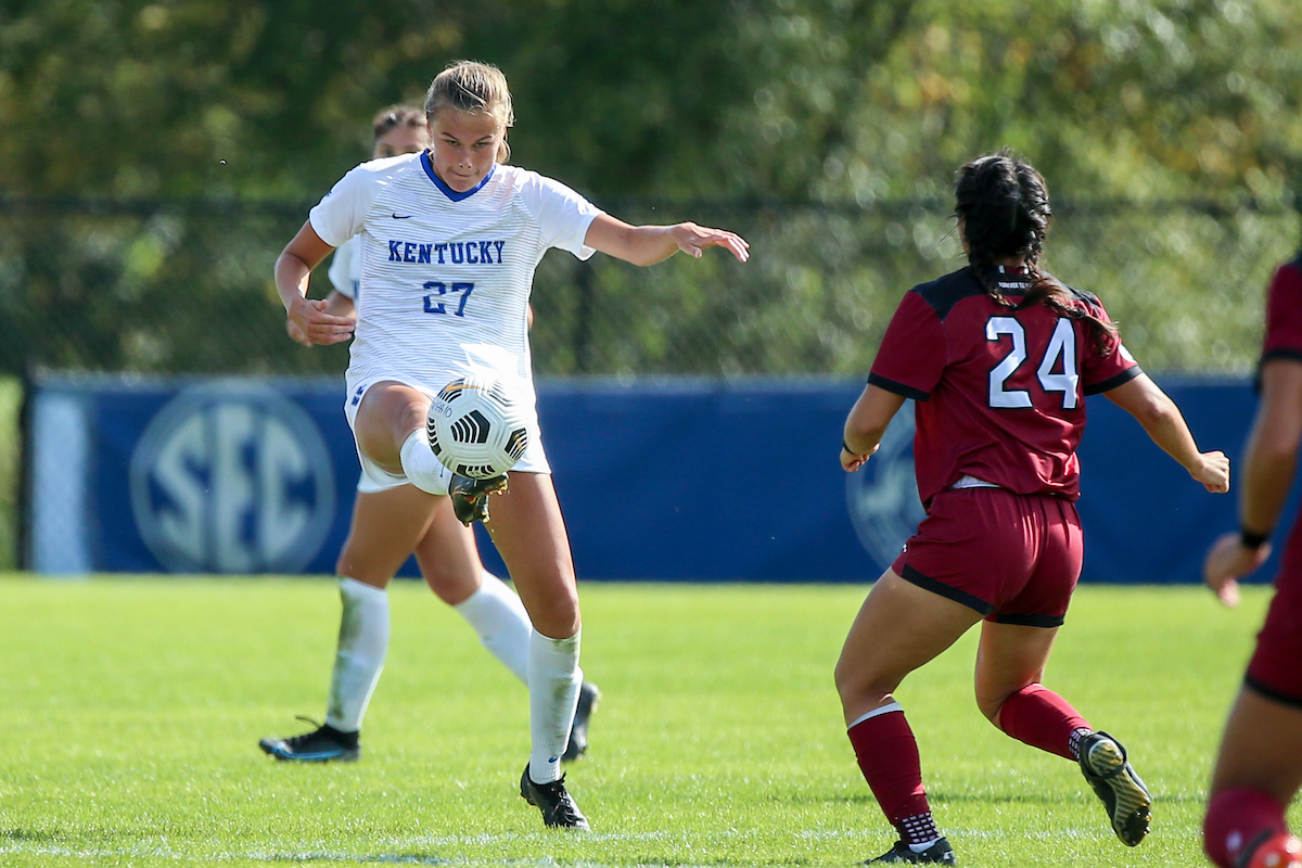 Marie Lynge Olesen.

Kentucky falls to South Carolina 2 - 1.

Photo by Sarah Caputi | UK Athletics