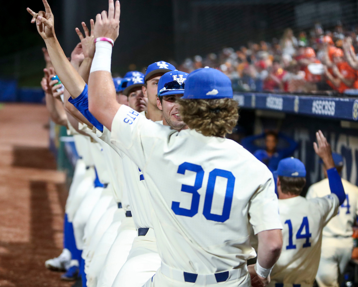 Michael Dallas. Mason Hazelwood. Jackson Nove.

Kentucky loses to Tennessee 2-12.

Photo by Sarah Caputi | UK Athletics