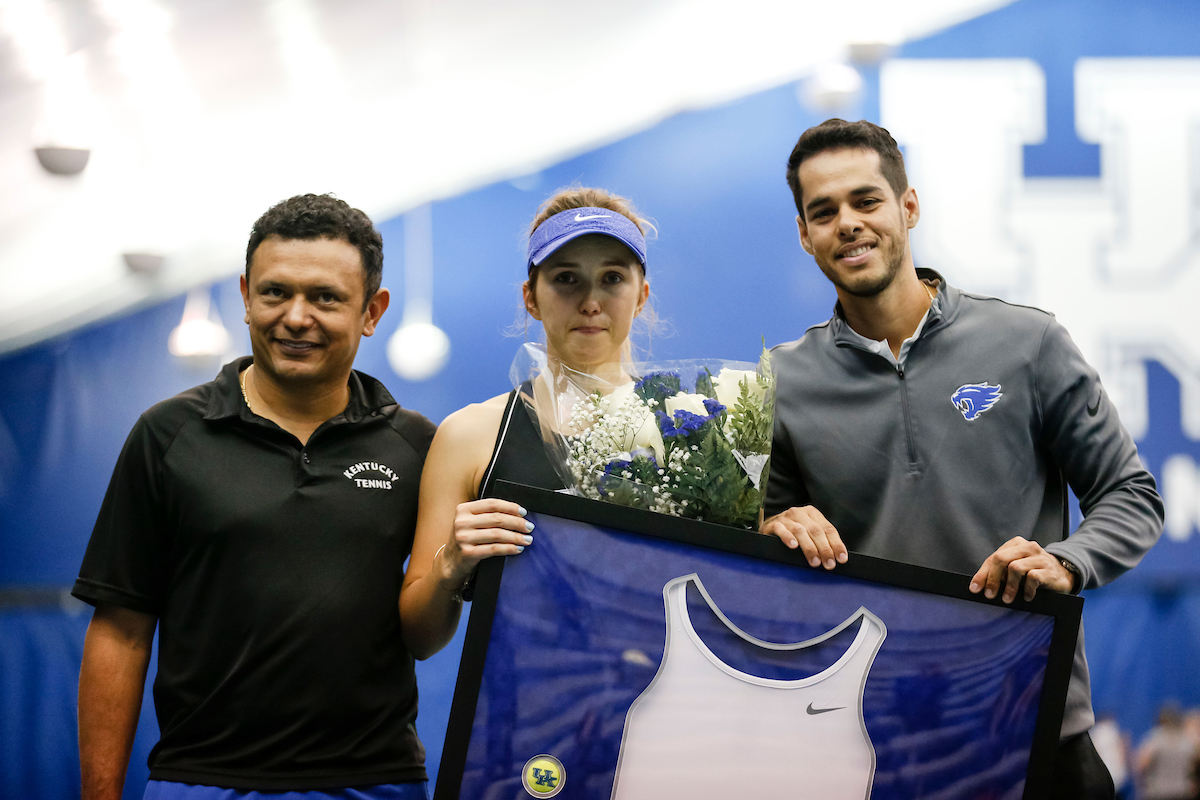 CARLOS DRADA. JUSTINA MIKULSKYTE. FEDERICO SABOGAL.

Women's Tennis comes out on top of Mississippi State on Senior Day.


Photo by Isaac Janssen | UK Athletics