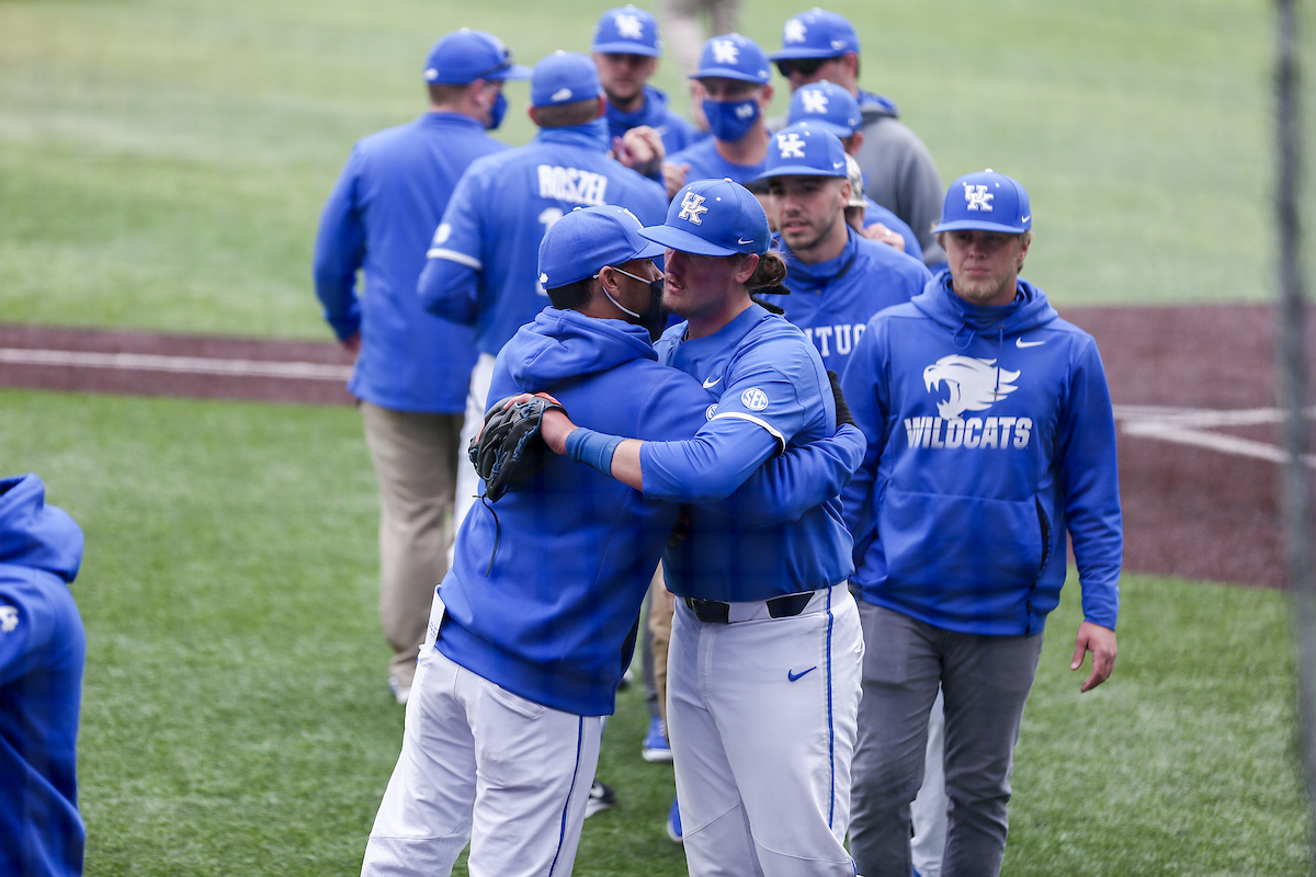 Coach Nick Mingione and Hunter Rigsby.

Kentucky beats Alabama 5 - 2.

Photo by Sarah Caputi | UK Athletics