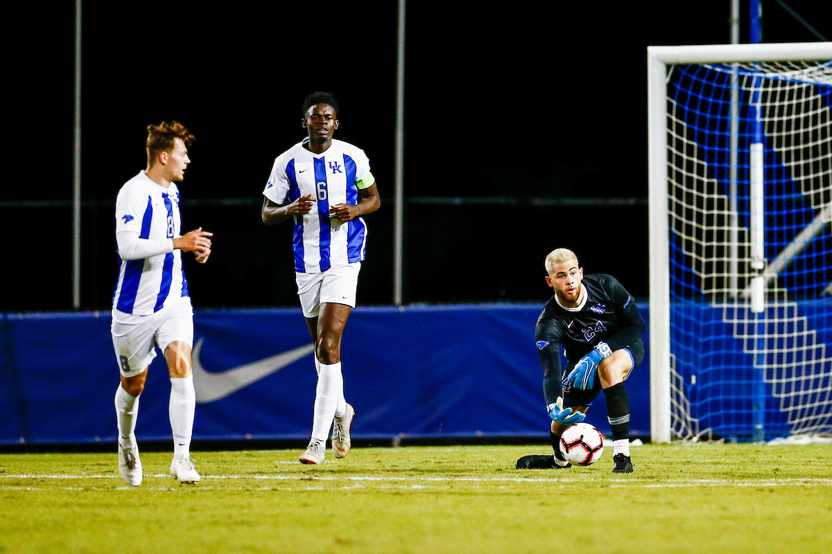 Marcel Meinzer, Aime Mabika, and Enrique Facusse.

Kentucky defeats Ohio State University 2-1.

Photo by Hannah Phillips | UK Athletics