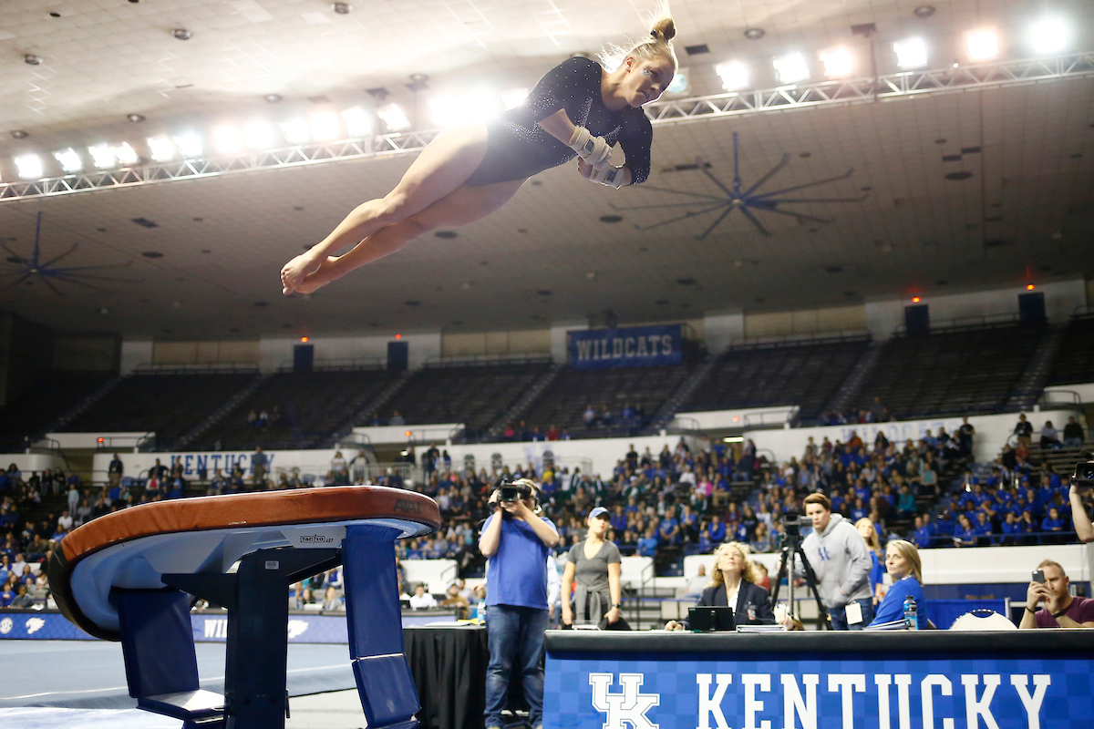 Mollie North.

The University of Kentucky gymnastics in action against Georgia on Friday, February 9th, 2018 at Memorial Coliseum in Lexington, Ky.

Photo by Quinn Foster I UK Athletics