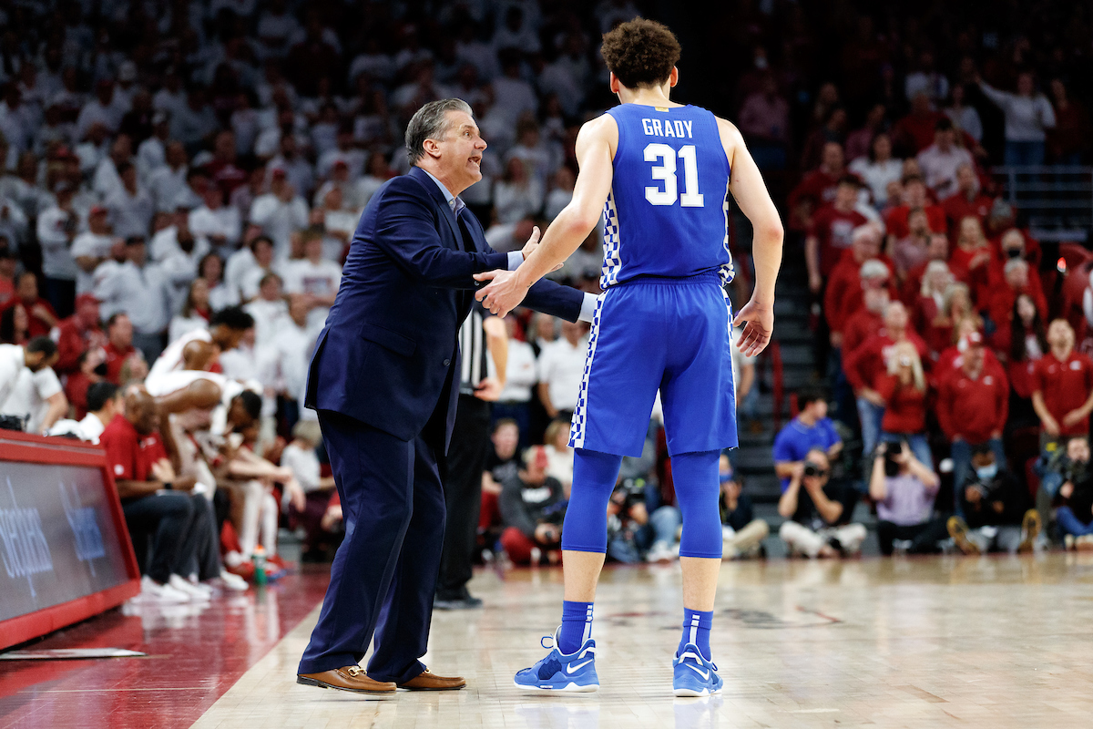 Coach John Calipari. Kellan Grady.

Kentucky falls to Arkansas, 75-73.

Photo by Elliott Hess | UK Athletics