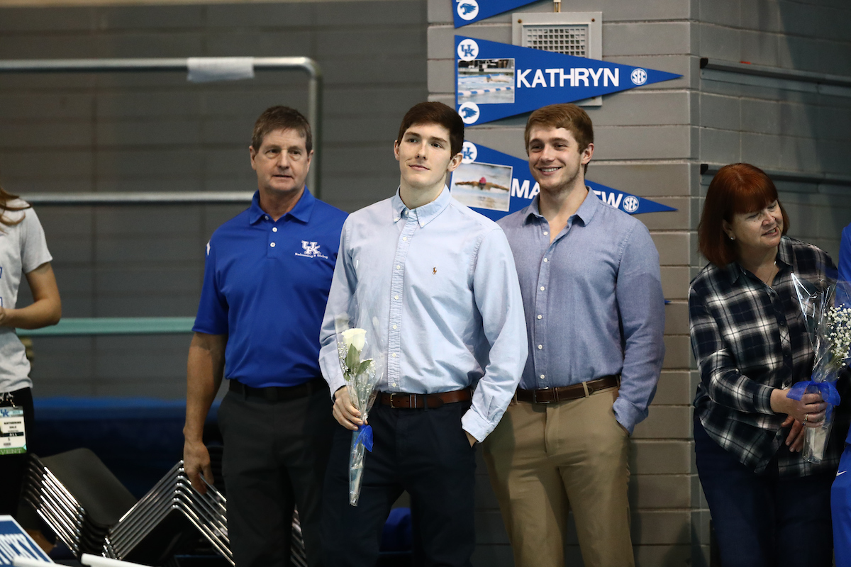 The UK men's and women's swim and drive teams beat Louisville on Senior Day at the Lancaster Aquatic Center on Saturday, January 26, 2019.

Photo by Elliott Hess | UK Athletics