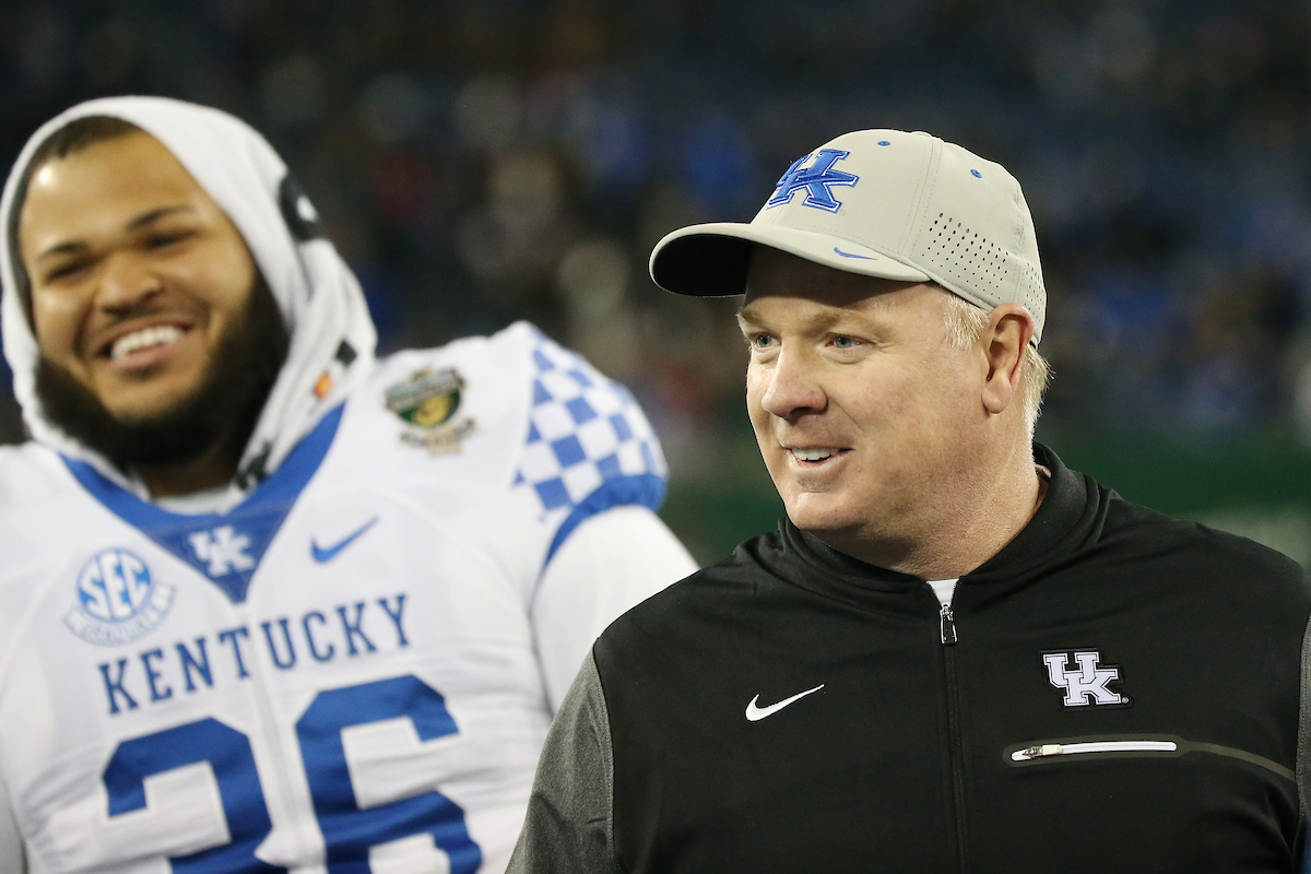 Mark Stoops.

The University of Kentucky football team falls to Northwestern 23-24 in the Music City Bowl on Friday, December 29, 2017, at Nissan Field in Nashville, Tn.

Photo by Chet White | UK Athletics