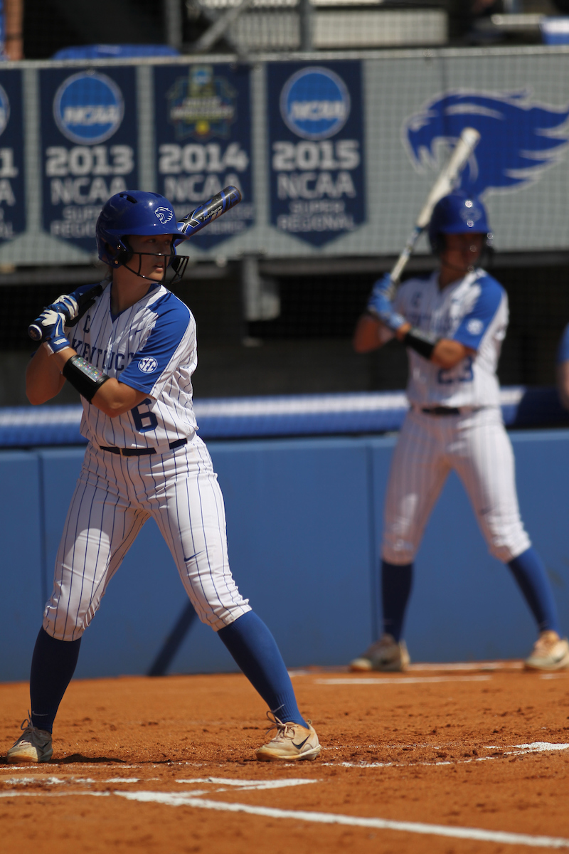 Jenny Schaper.

The University of Kentucky softball team during Game 1 against South Carolina for Senior Day on Sunday, May 6th, 2018 at John Cropp Stadium in Lexington, Ky.

Photo by Quinn Foster I UK Athletics