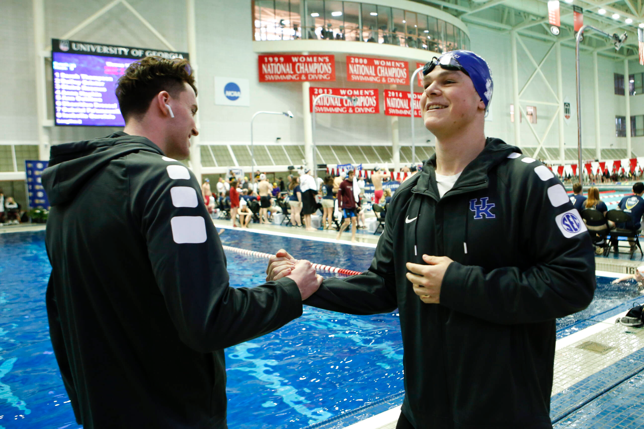 Photos from the morning portion of the final day of the 2019 SEC Swimming and Diving Championships in the Gabrielsen Natatorium at the University of Georgia in Athens, Ga., on Saturday, Feb. 23, 2019. (Casey Sykes)