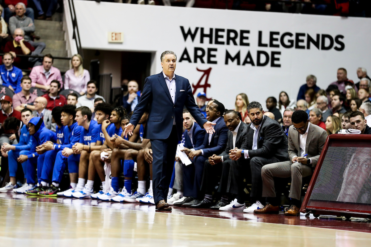 John Calipari. Bruiser Flint. Orlando Antigua. Jai Lucas. Chin Coleman. Brad Calipari.

Kentucky beat Alabama 66-55.

Photos by Chet White | UK Athletics