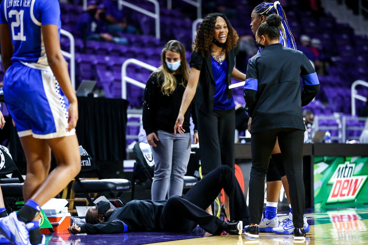 Nyah Butts.  

Kentucky beat Kansas State 60-49.

Photo by Eddie Justice | UK Athletics