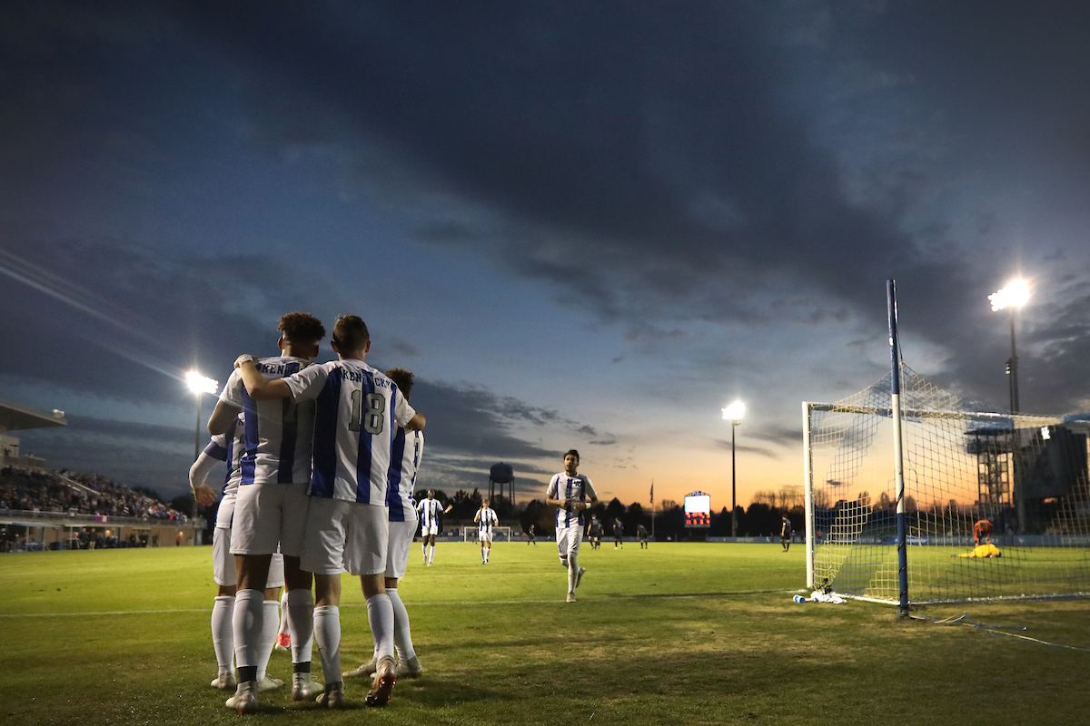 Men's soccer beats Portland, 4-0.

Photo by Quinn Foster | UK Athletics