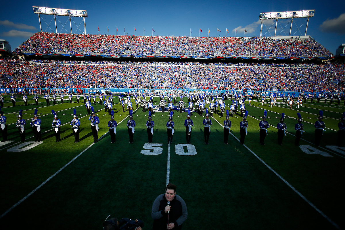 National Anthem. Jordan Smith.

Georgia beats UK 34-17.

Photo by Chet White | UK Athletics