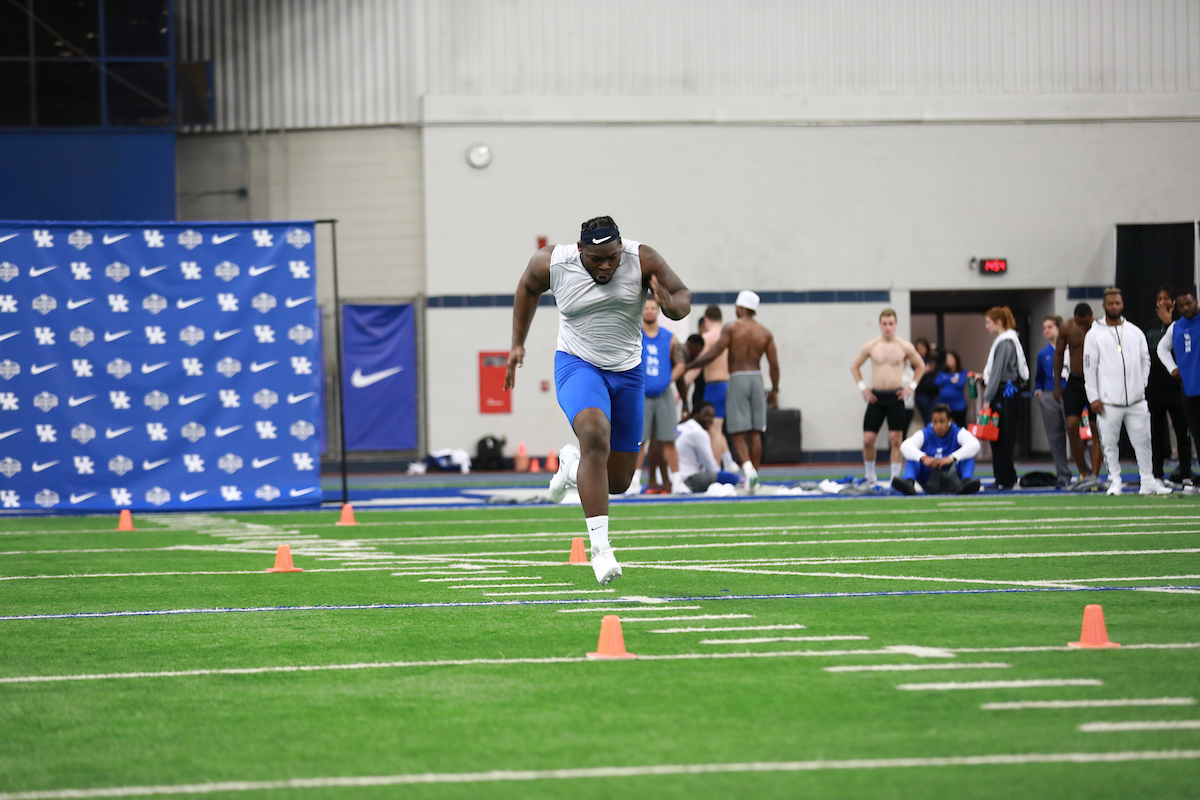 George Asafo-Adjei.

Pro Day for UK Football.

Photo by Jacob Noger | UK Athletics