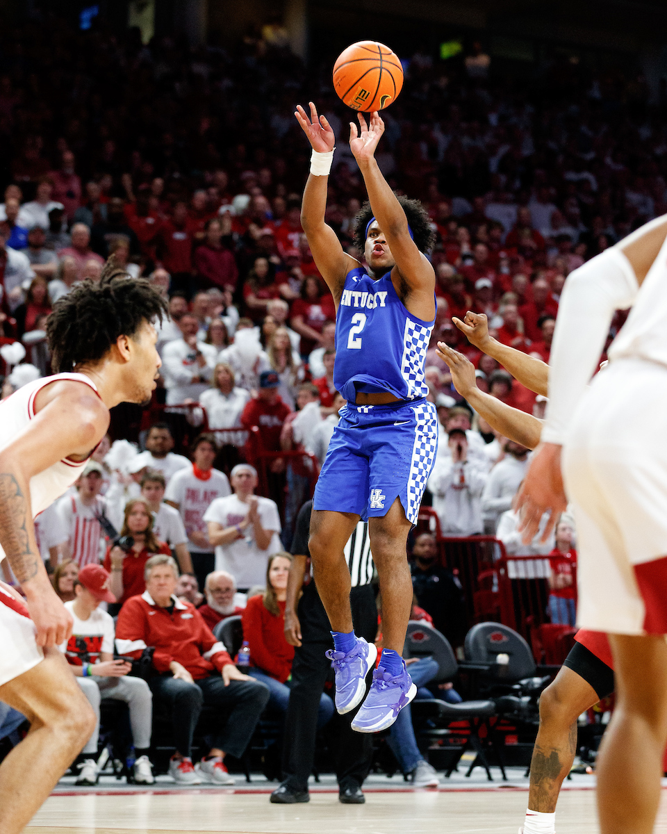 Sahvir Wheeler.

Kentucky falls to Arkansas, 75-73.

Photo by Elliott Hess | UK Athletics