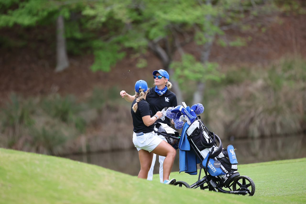 Golda Borst and Jensen Castle at the 2021 SEC Women's Golf Championship at Greystone Golf & Country Club in Birmingham, Alabama.

Photo by Jimmy Mitchell/SEC.