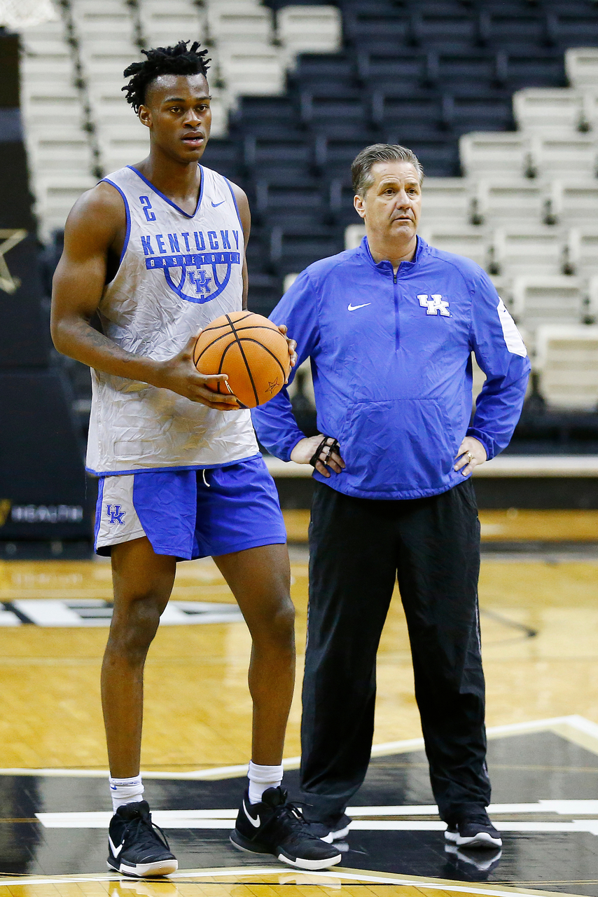Jerrod Vanderbilt. John Calipari.

The University of Kentucky men's basketball team practiced at Memorial Gymnasium in Nashville, TN., on Friday, January 12, 2018.

Photo by Chet White | UK Athletics