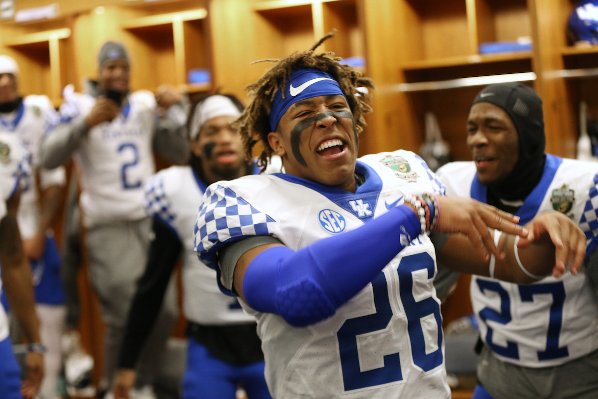 Benny Snell.

The University of Kentucky football team falls to Northwestern 23-24 in the Music City Bowl on Friday, December 29, 2017, at Nissan Field in Nashville, Tn.

Photo by Chet White | UK Athletics