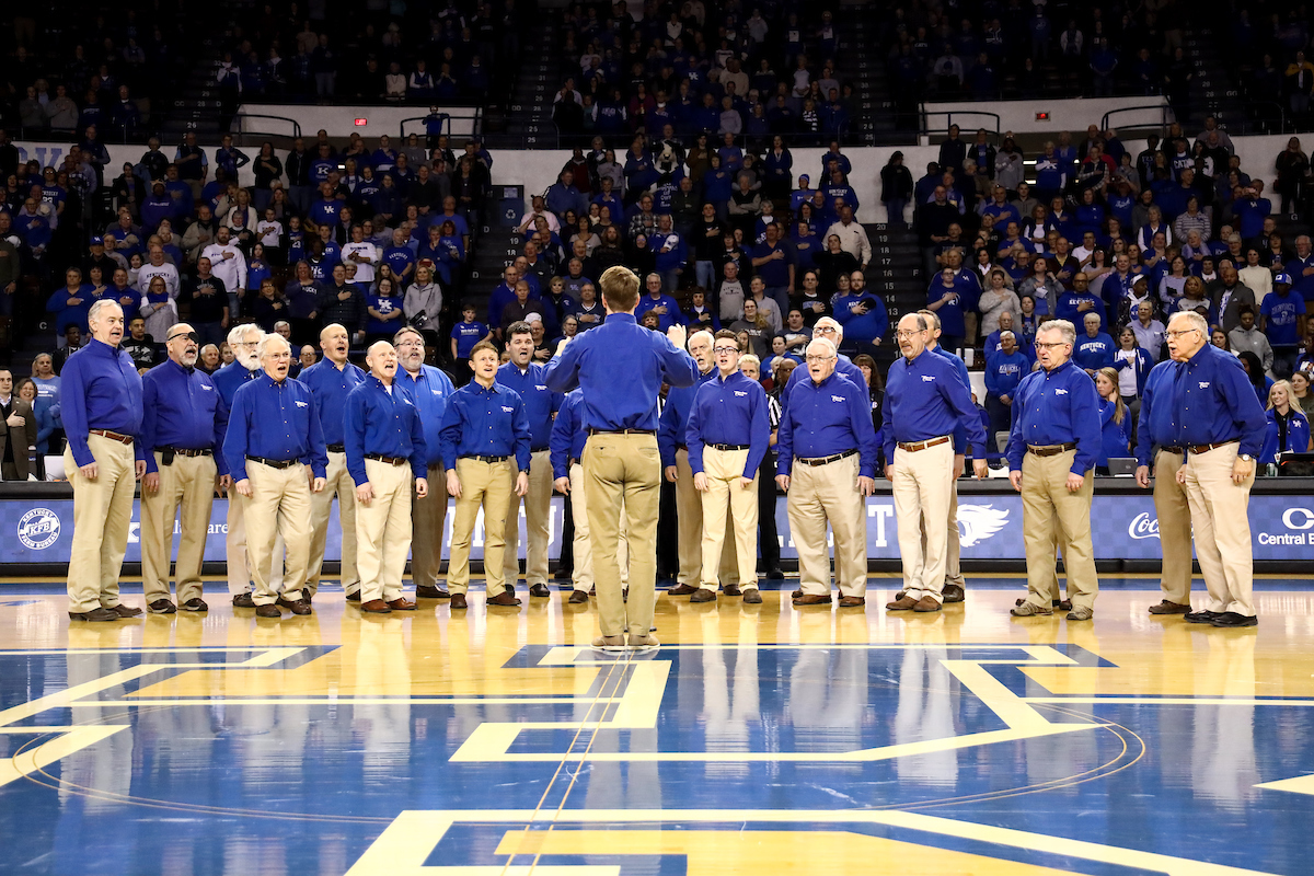 National Anthem. 

Kentucky beat Georgia 88-77.

Photo by Eddie Justice | UK Athletics