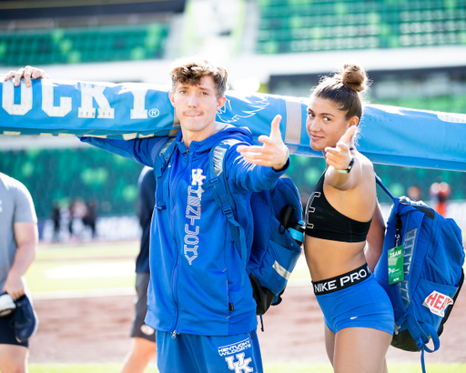 Keaton Daniel. Sophie Galloway.

Shake out.

NCAA Track and Field Outdoor Championships.

Photo by Chet White | UK Athletics