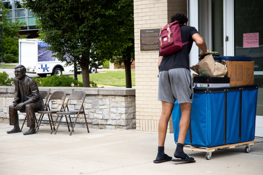 Olivier Sarr. 

Kentucky men’s basketball players arriving at the Wildcat Lodge.

Photo by Eddie Justice | UK Athletics