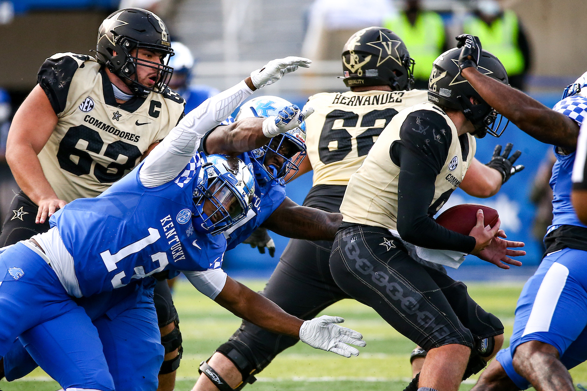 JJ Weaver. 

UK beat Vandy 38-35.

Photo by Eddie Justice | UK Athletics