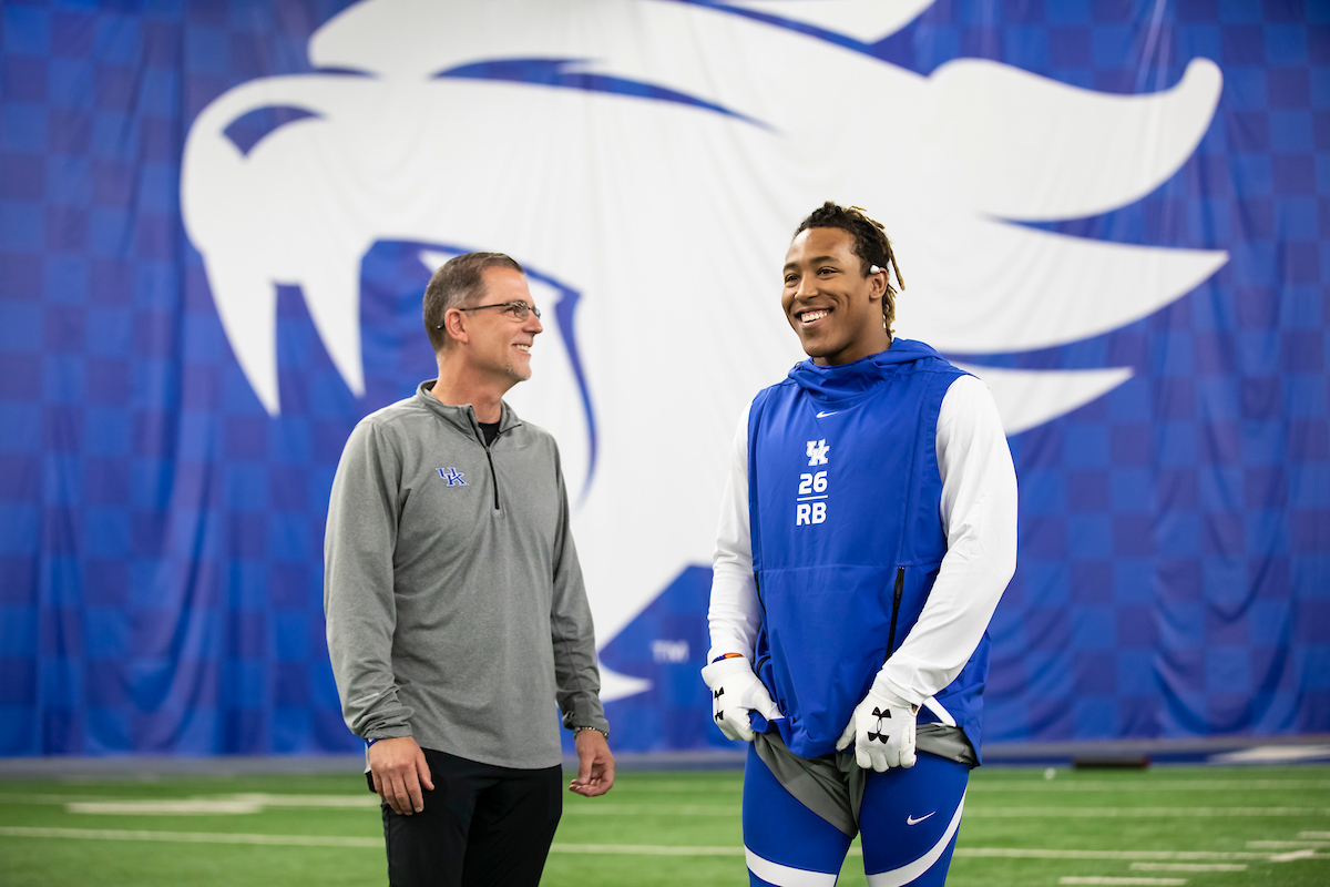 Benny Snell Jr. Eddie Gran. 

Pro Day for UK Football.

Photo by Jacob Noger | UK Athletics