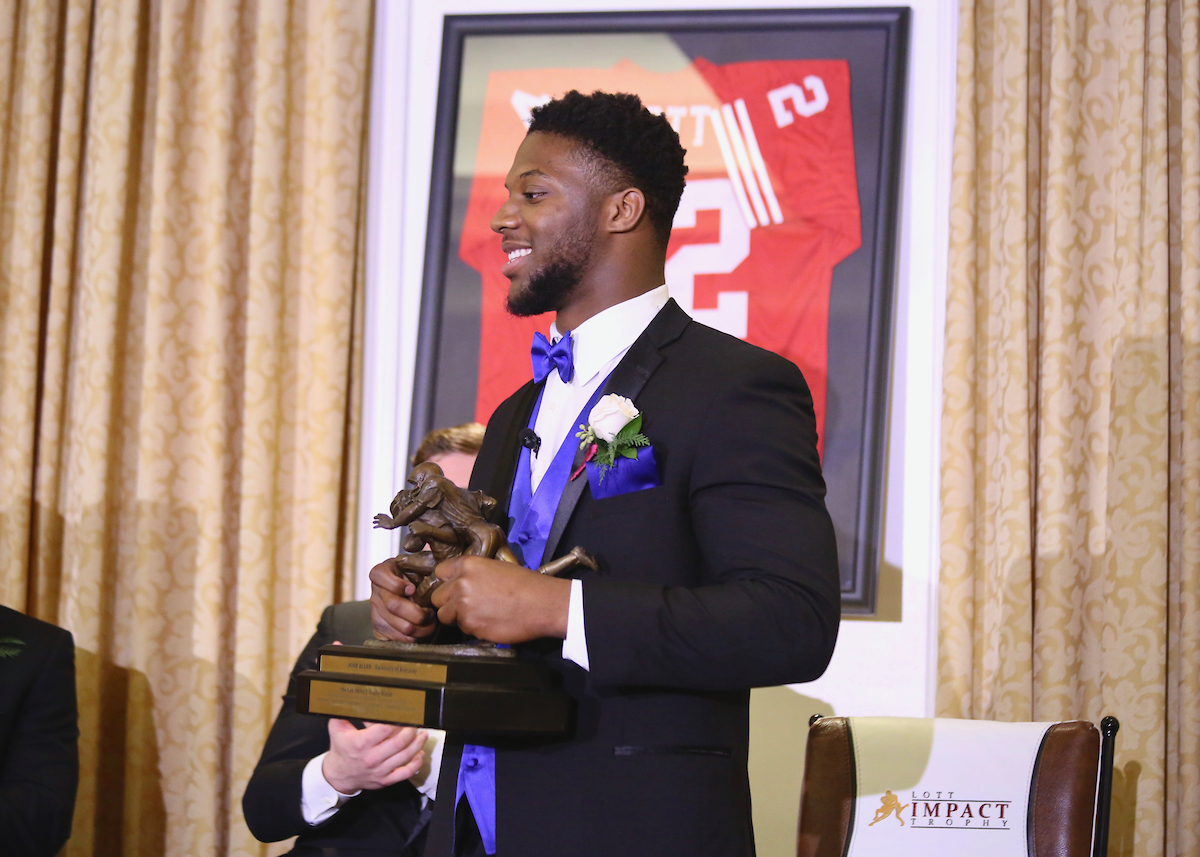 Senior LB, Josh Allen is the winner of the 2018 Lott IMPACT Trophy, which is presented to the college football defensive IMPACT player of the year.

Photos by Noah J. Richter | UK Athletics