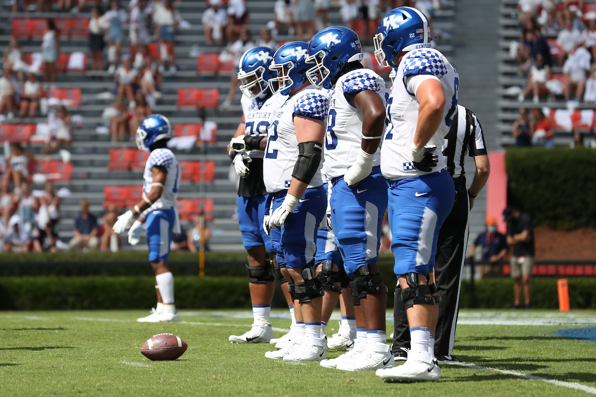 Luke Fortner. Landon Young. Austin Dotson.

Kentucky falls to Auburn, 13-29.

Photo by Elliott Hess | UK Athletics