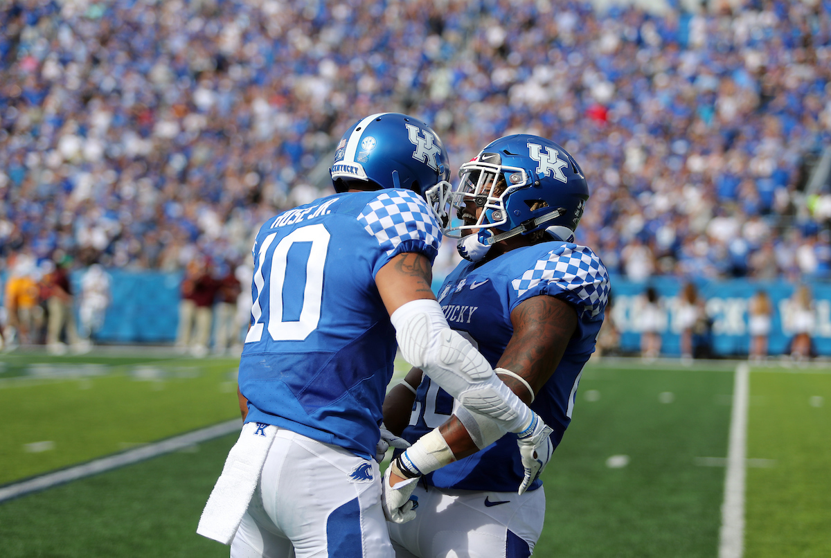 Benny Snell, Asim AJ Rose 

Kentucky Football beats Central Michigan 35-20.

Photo by Britney Howard | UK Athletics