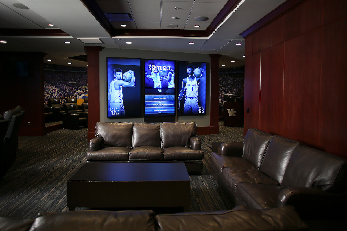 UK men's basketball locker room in the Joe Craft Center.

Photo by Chet White | UK Athletics