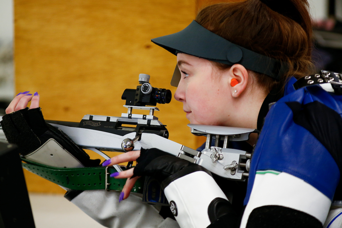 Allison Buesseler. 

Kentucky NCAA Rifle Qualifier. 

Photo By Barry Westerman | UK Athletics