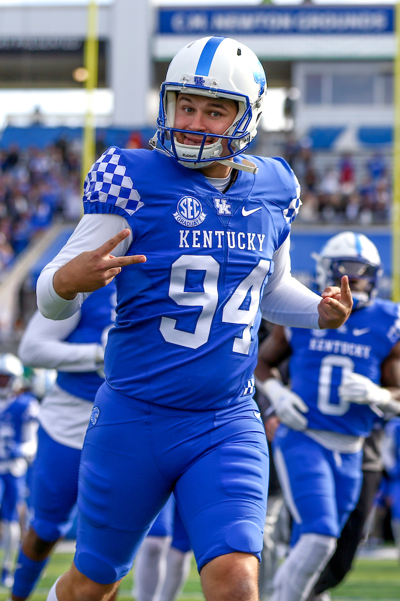 Colin Goodfellow.

Kentucky beat New Mexico State 56-16.

Photo by Sarah Caputi | UK Athletics
