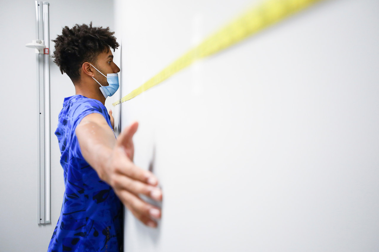 Dontaie Allen.

The UK men's basketball team at the University of Kentucky Sports Medicine Research Institute. 

Photo by Chet White | UK Athletics