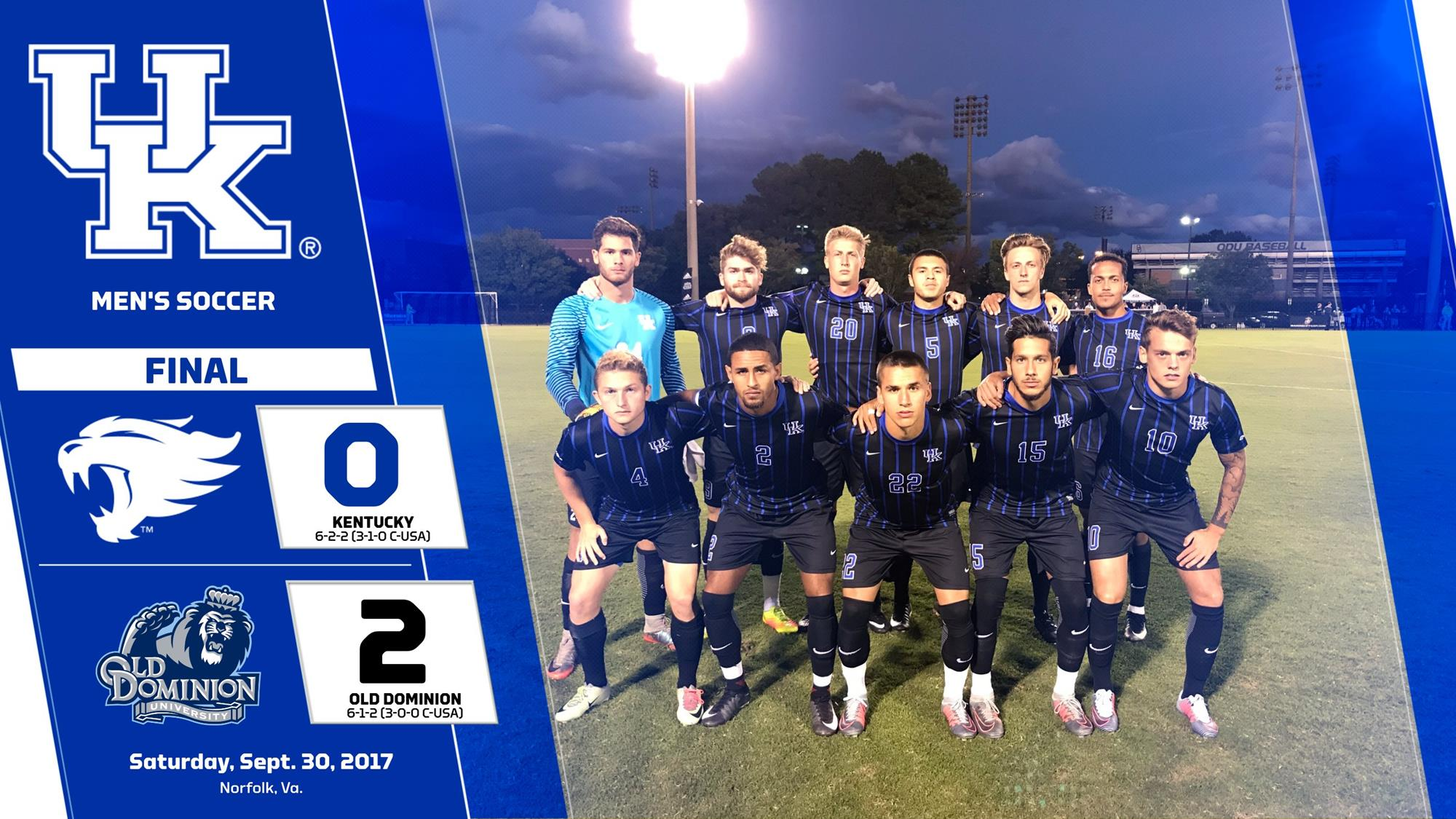 UK Drops First Conference USA Game, 2-0 at ODU